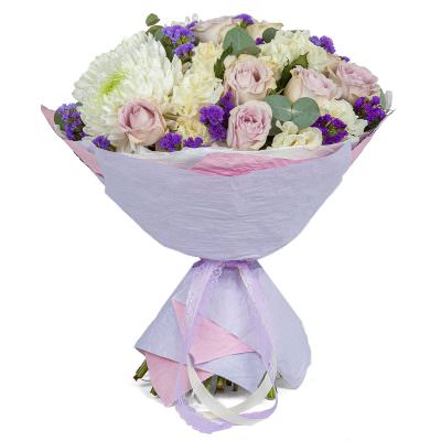 Красивый букет живых цветов «Лавандовое облако»