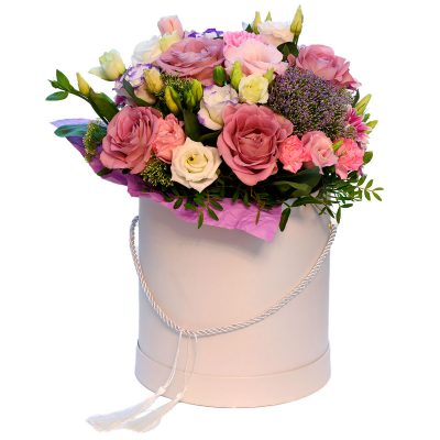 Шляпная коробка с цветами «Роскошный вечер»